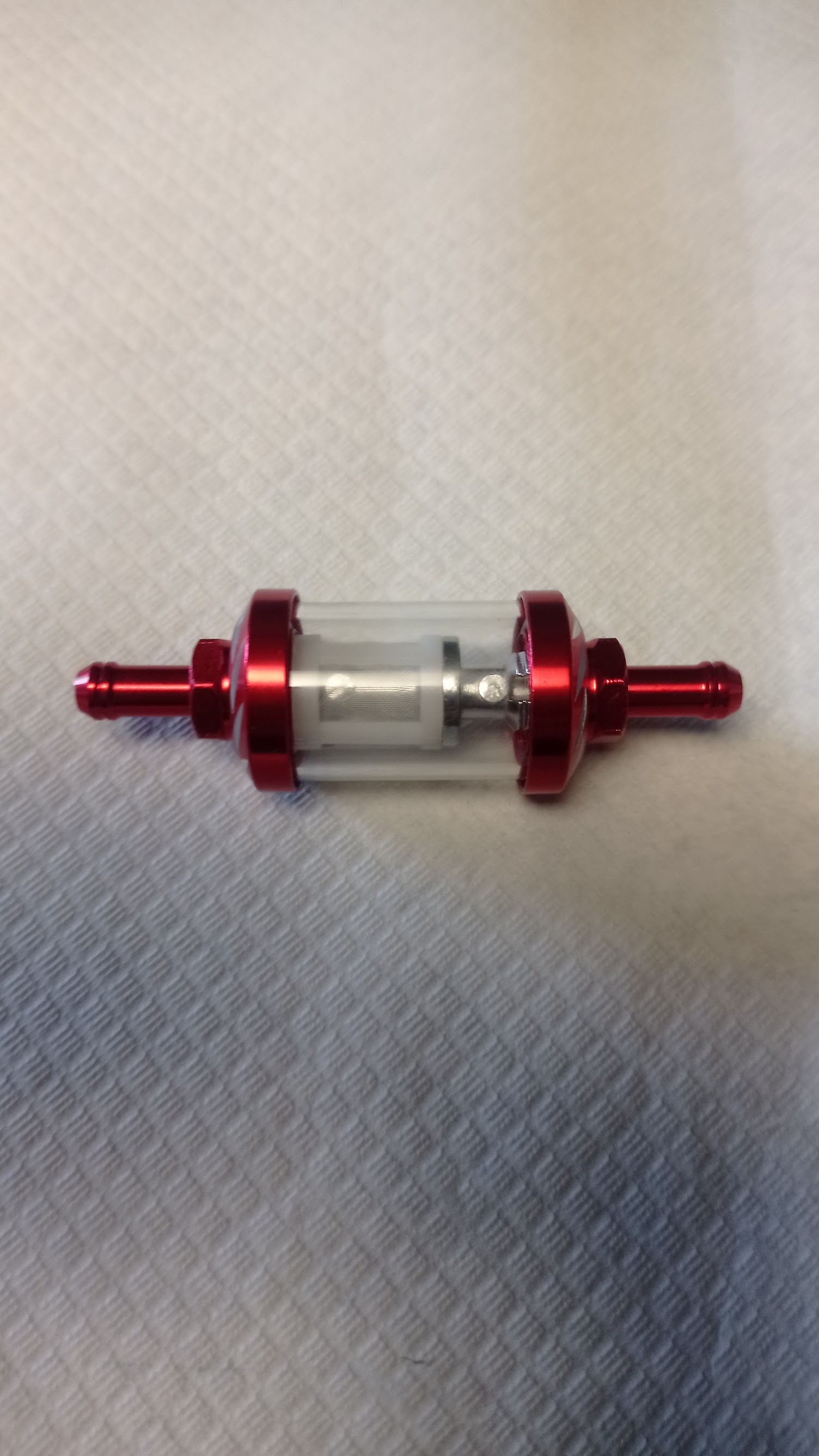 FILTRO BENZINA ALLUMINIO ROSSO